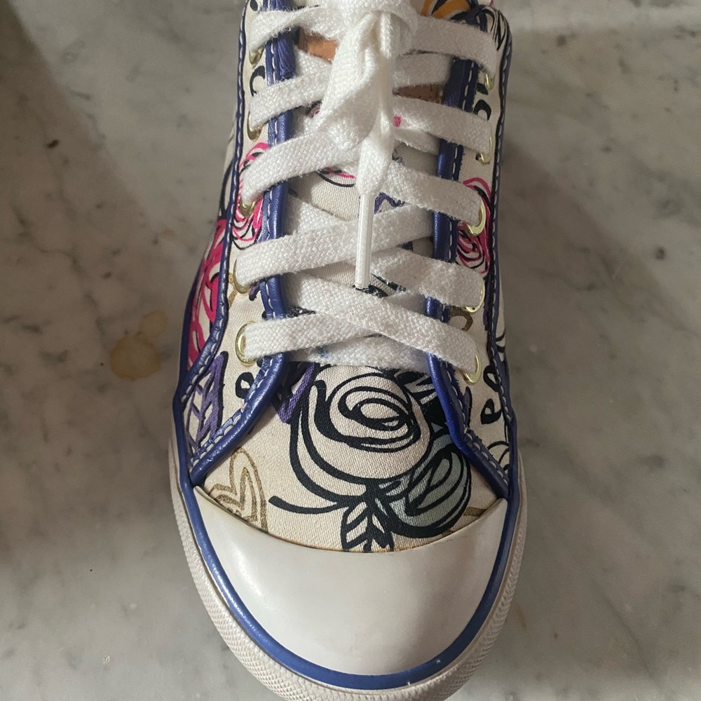 COACH POPPY SNEAKERS BLUE MULTI SIZE 7